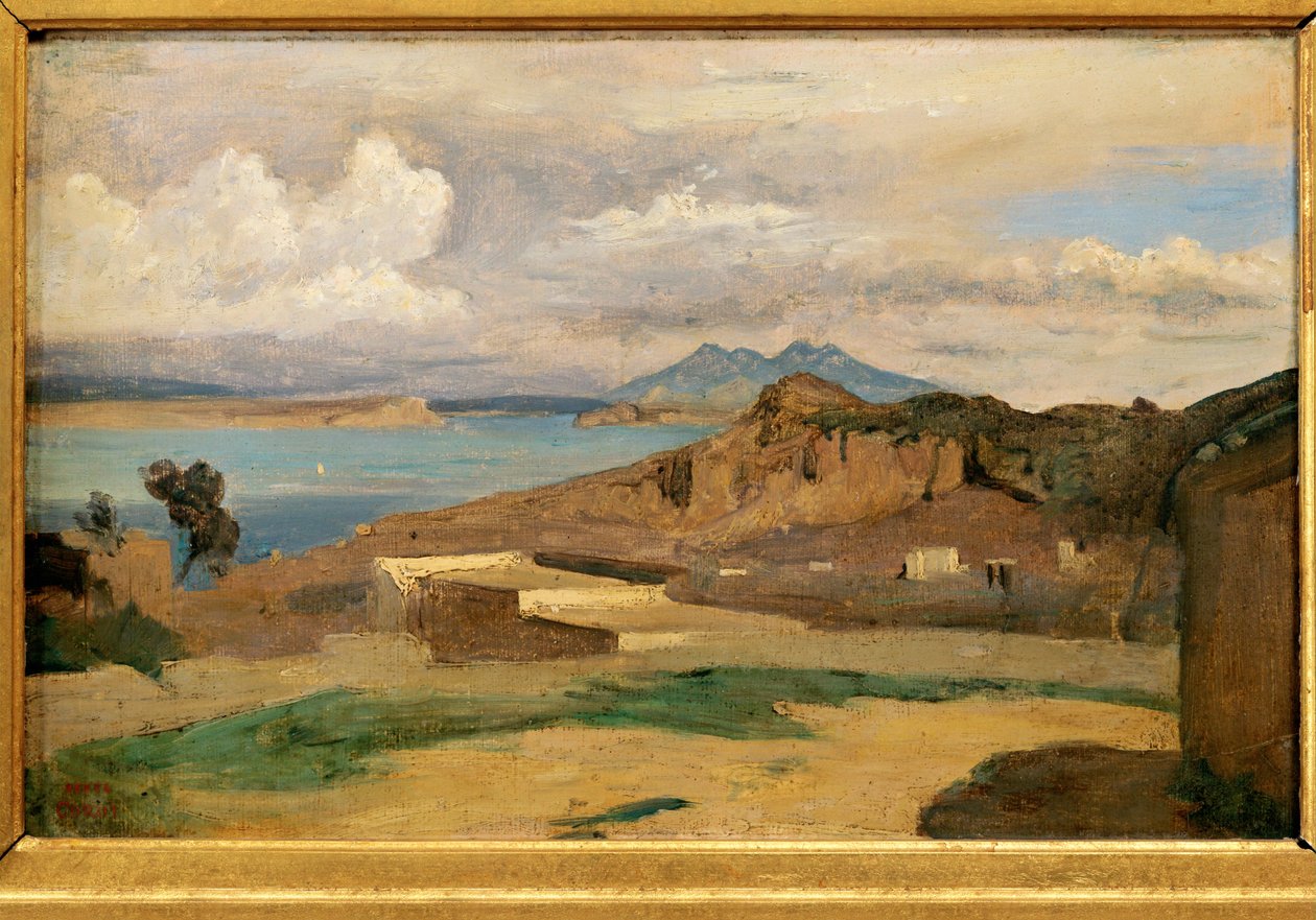 Ischia, Blick von den Hängen des Monte Epomeo von Jean Baptiste Camille Corot