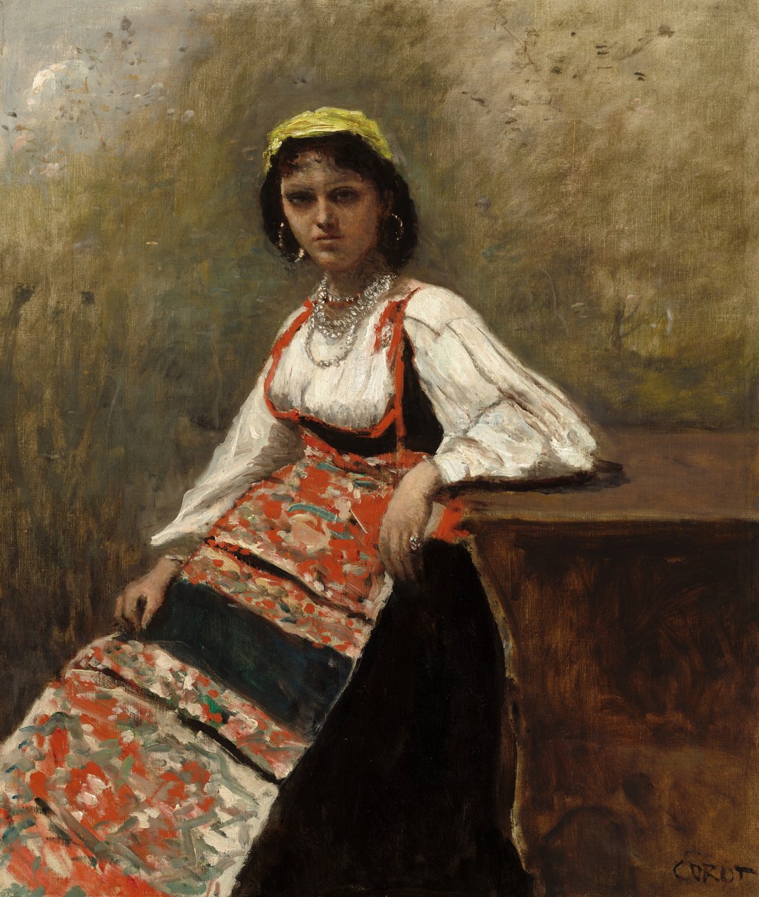 Italienische Frau La Morieri, ca. 1872 von Jean Baptiste Camille Corot
