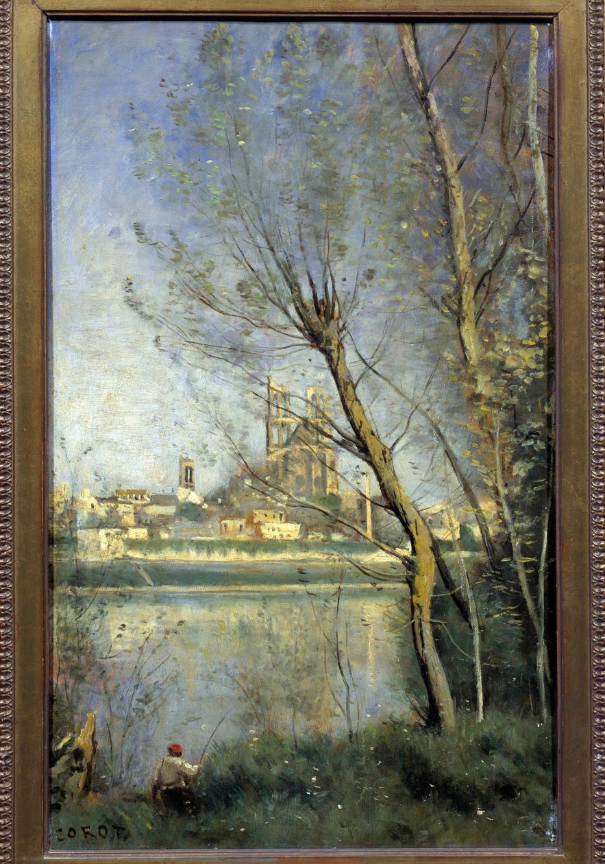 Die Kathedrale von Mantes (Mantes-la-Jolie Yvelines). Gemälde von Camille Corot (1796-1875) 1865 Reims, Musée des Beaux-Arts von Jean-Baptiste-Camille Corot