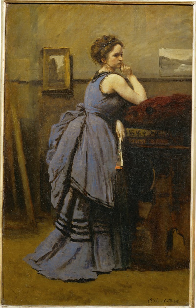 Dame in Blau von Jean Baptiste Camille Corot