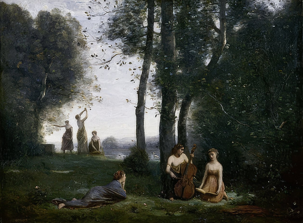 Ländliches Konzert. Um 1857-58 von Jean Baptiste Camille Corot