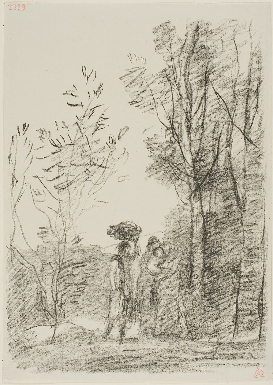 Treffen im Wald von Jean Baptiste Camille Corot