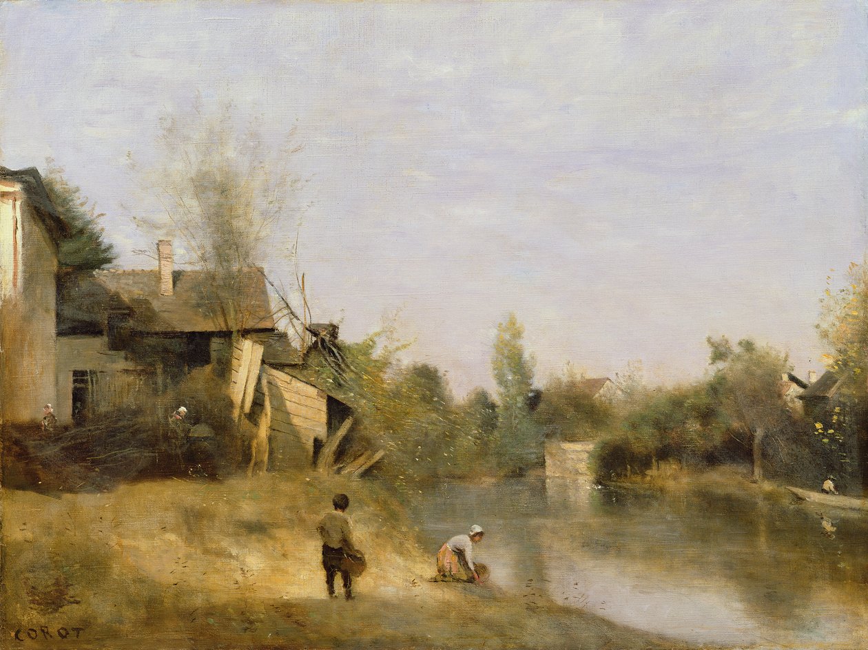 Flussufer bei Mery sur Seine, Aube, ca. 1870 von Jean Baptiste Camille Corot