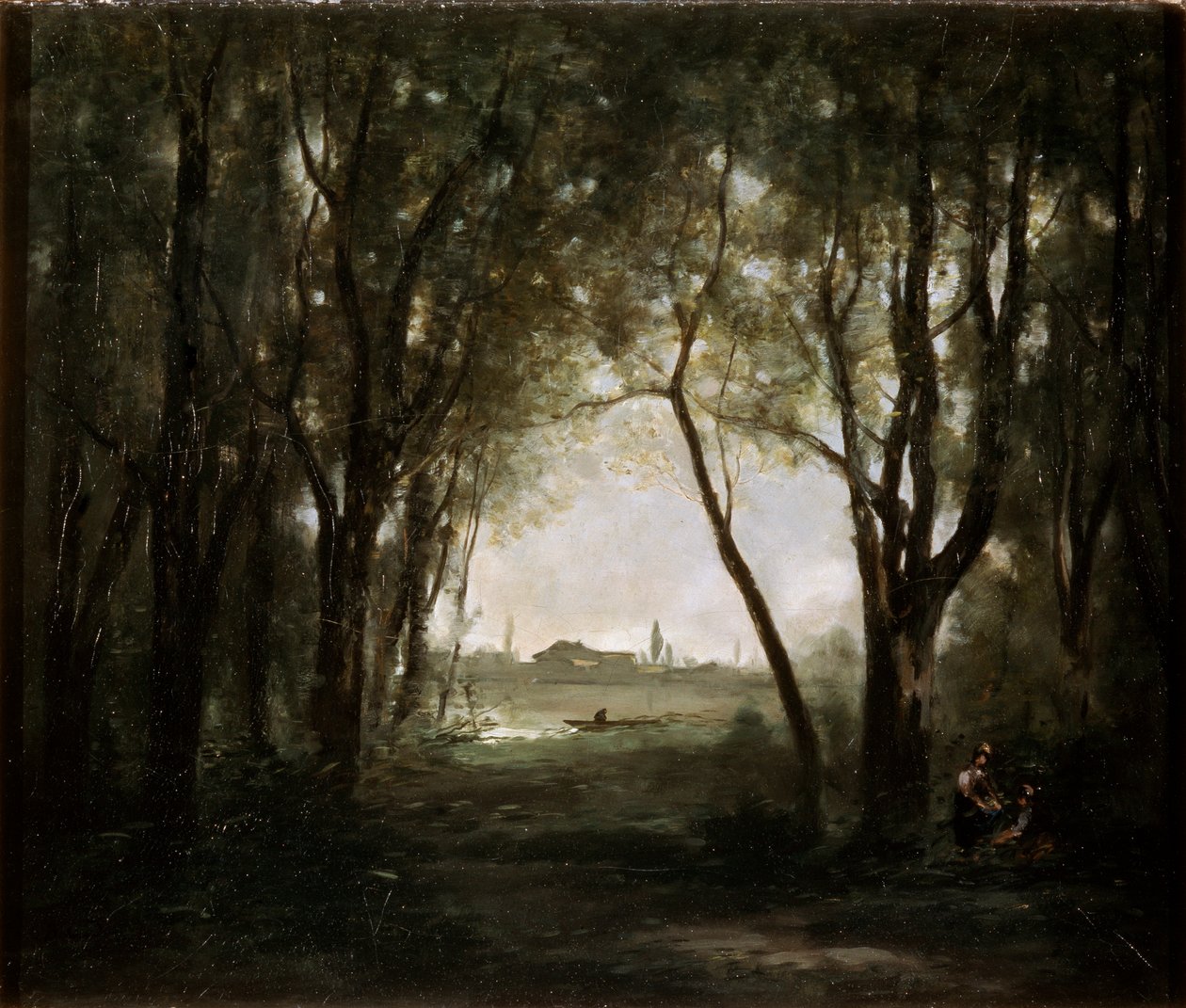 Szene an einem See, 1860-1873 von Jean Baptiste Camille Corot