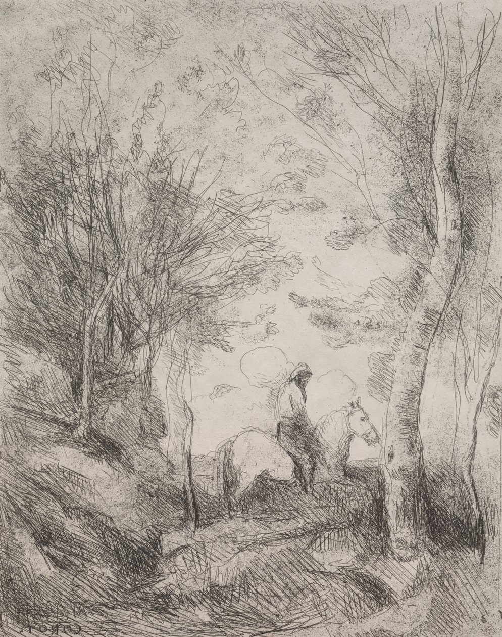 Der große Kavalier im Wald von Jean Baptiste Camille Corot