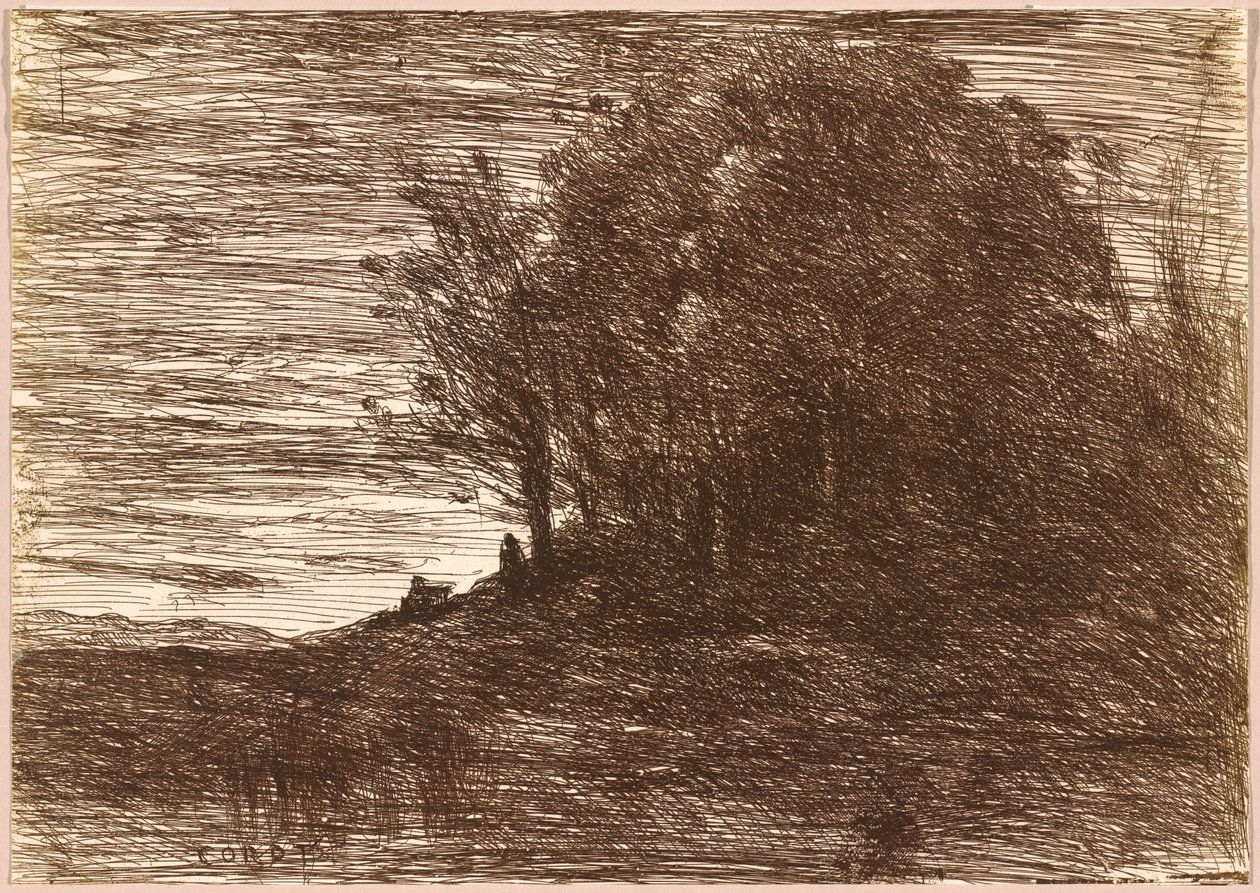Der Wald des Einsiedlers oder die Ufer des Trasimenischen Sees von Jean Baptiste Camille Corot