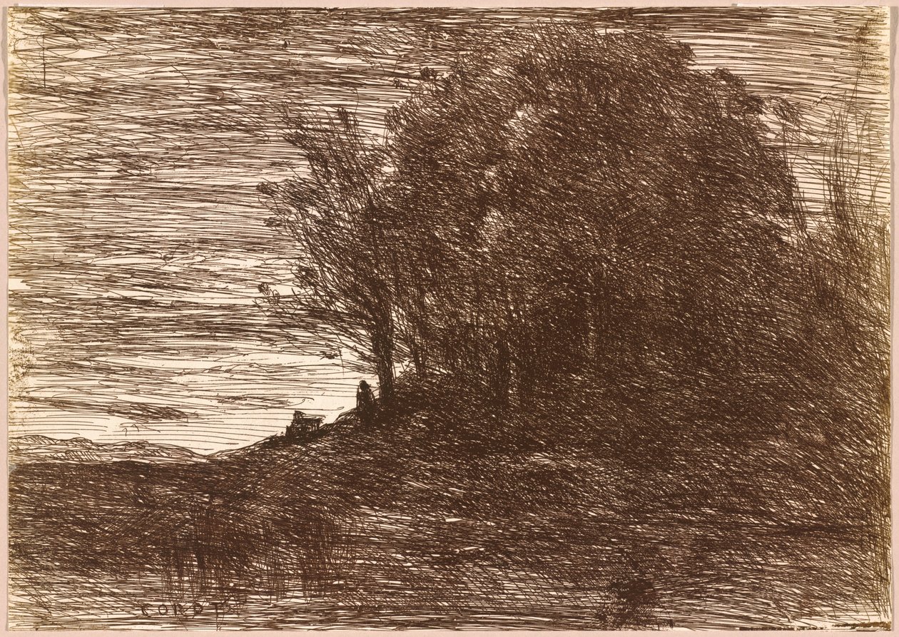 Der Wald des Einsiedlers oder die Ufer des Trasimenischen Sees von Jean Baptiste Camille Corot