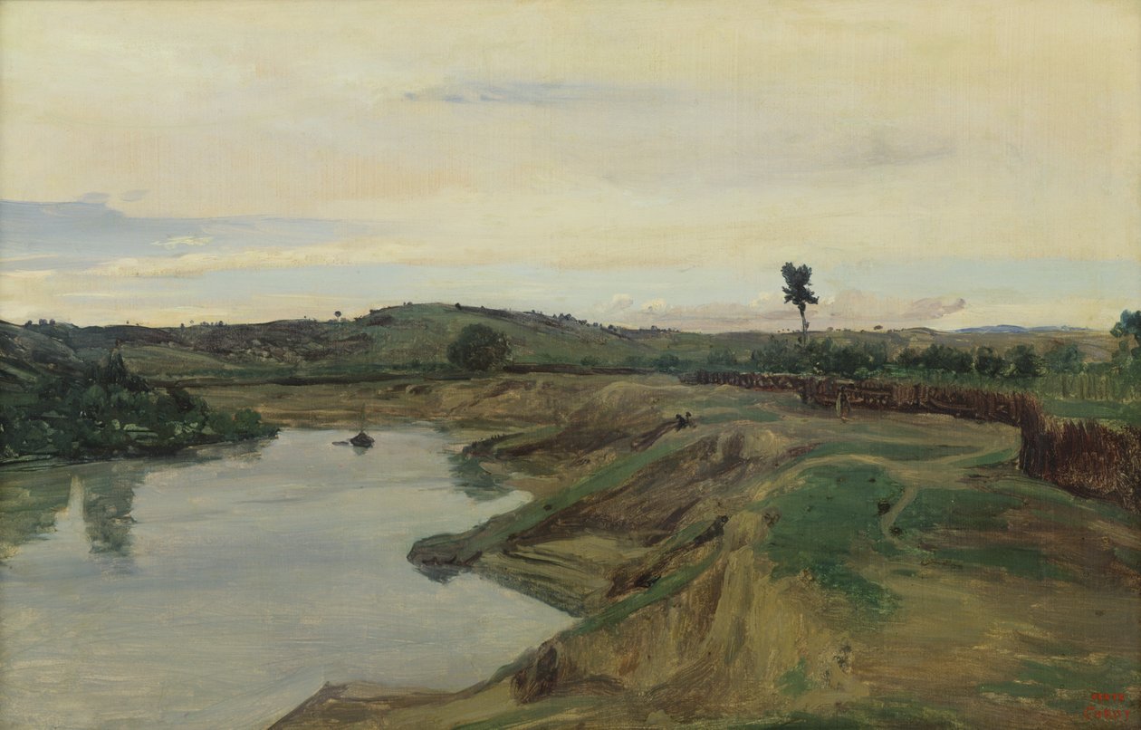 Die Promenade du Poussin oder, Römische Campagna, ca. 1826-28 von Jean Baptiste Camille Corot