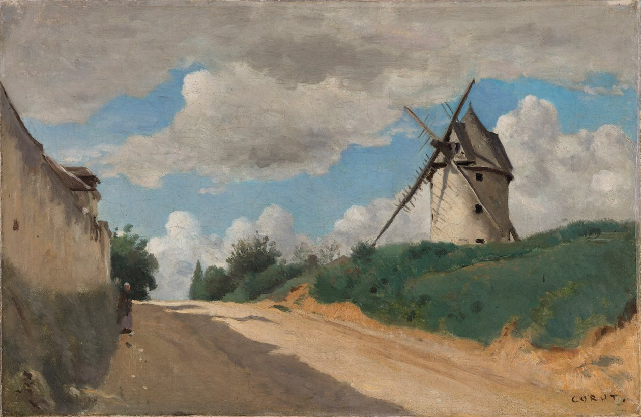 Die Windmühle, ca. 1835-1840 von Jean Baptiste Camille Corot