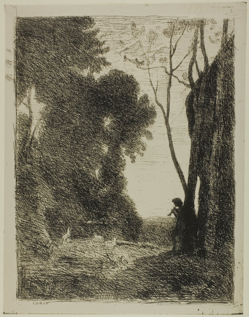 Der junge Schäfer, zweite Platte von Jean Baptiste Camille Corot