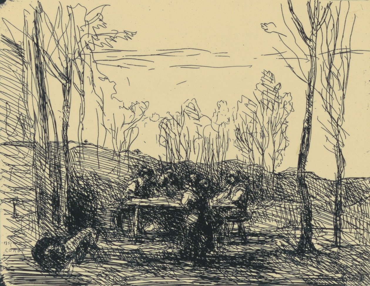 Ein Frühstück in der Lichtung von Jean Baptiste Camille Corot