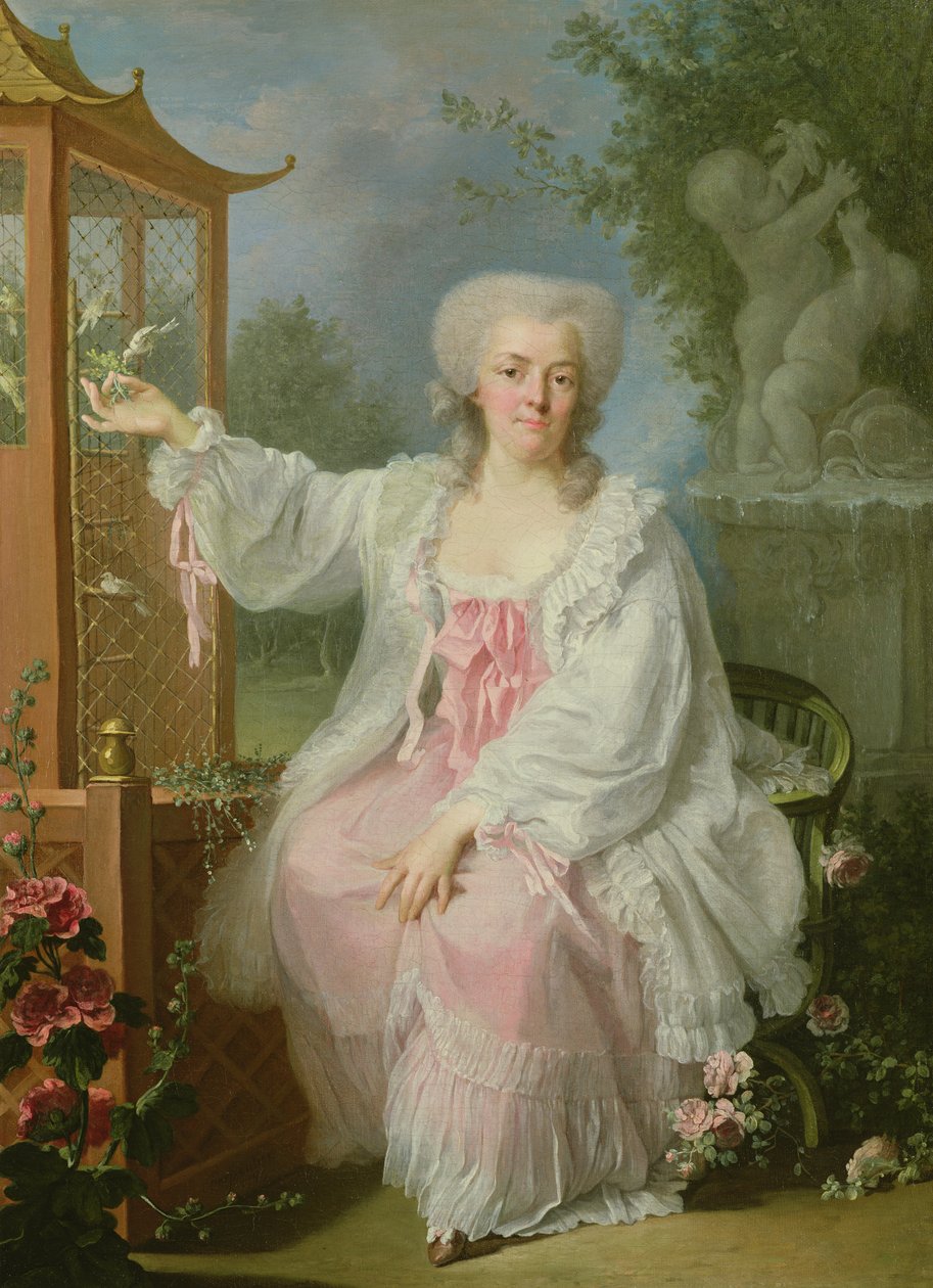 Porträt einer Dame bei einer Pagode von Jean Baptiste Charpentier