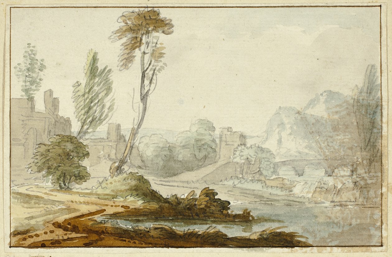 Idyllische Landschaft von Jean Baptiste Claude Chatelain