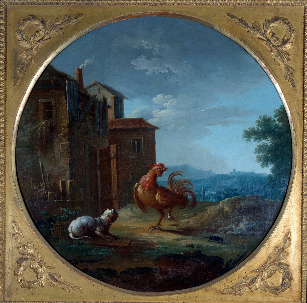 Der Schwein, die Katze und die Maus (Illustration zur Fabel von Jean de La Fontaine) von Jean Baptiste Claudot