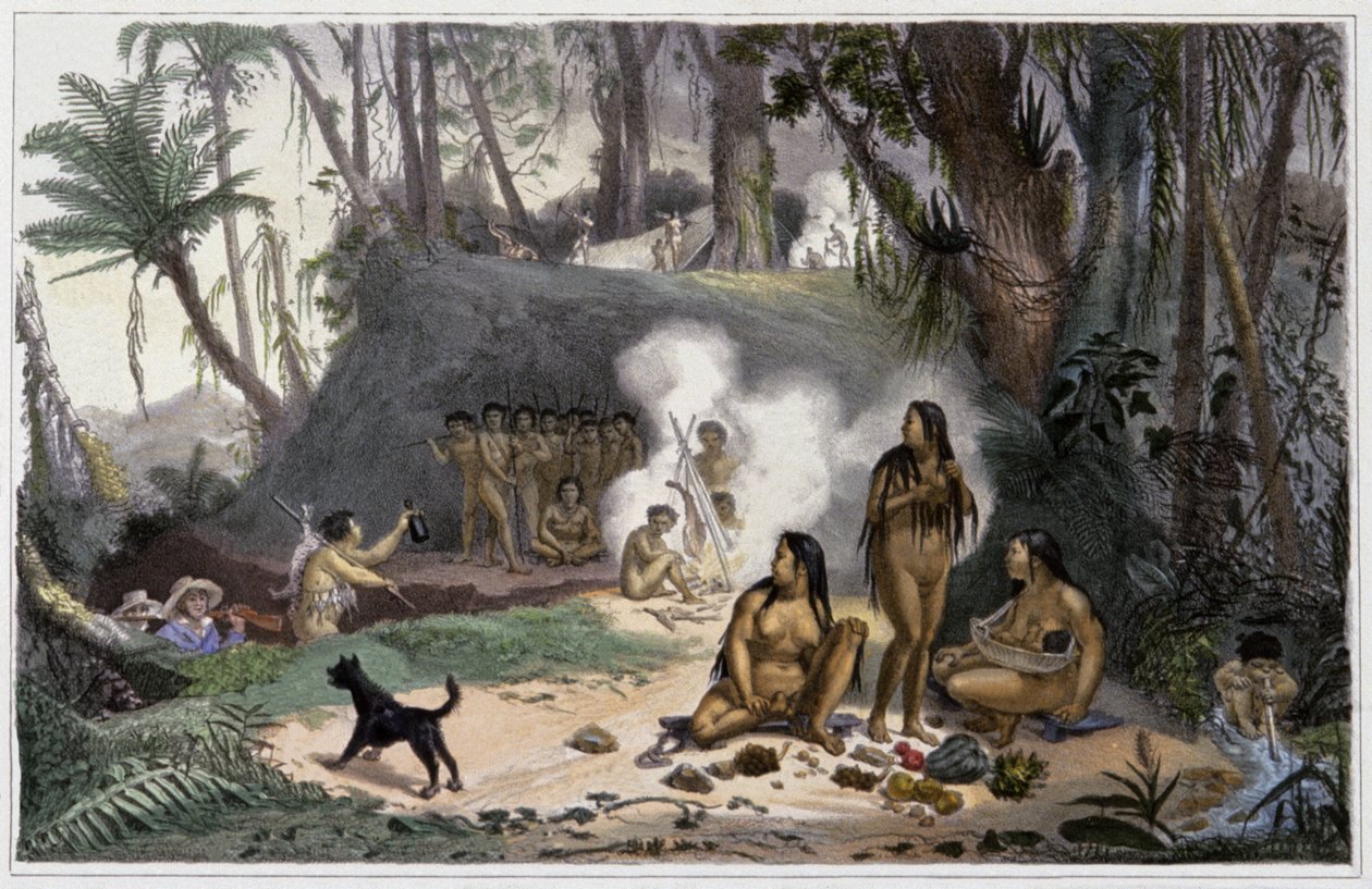 Indianer in Brasilien von Jean Baptiste Debret