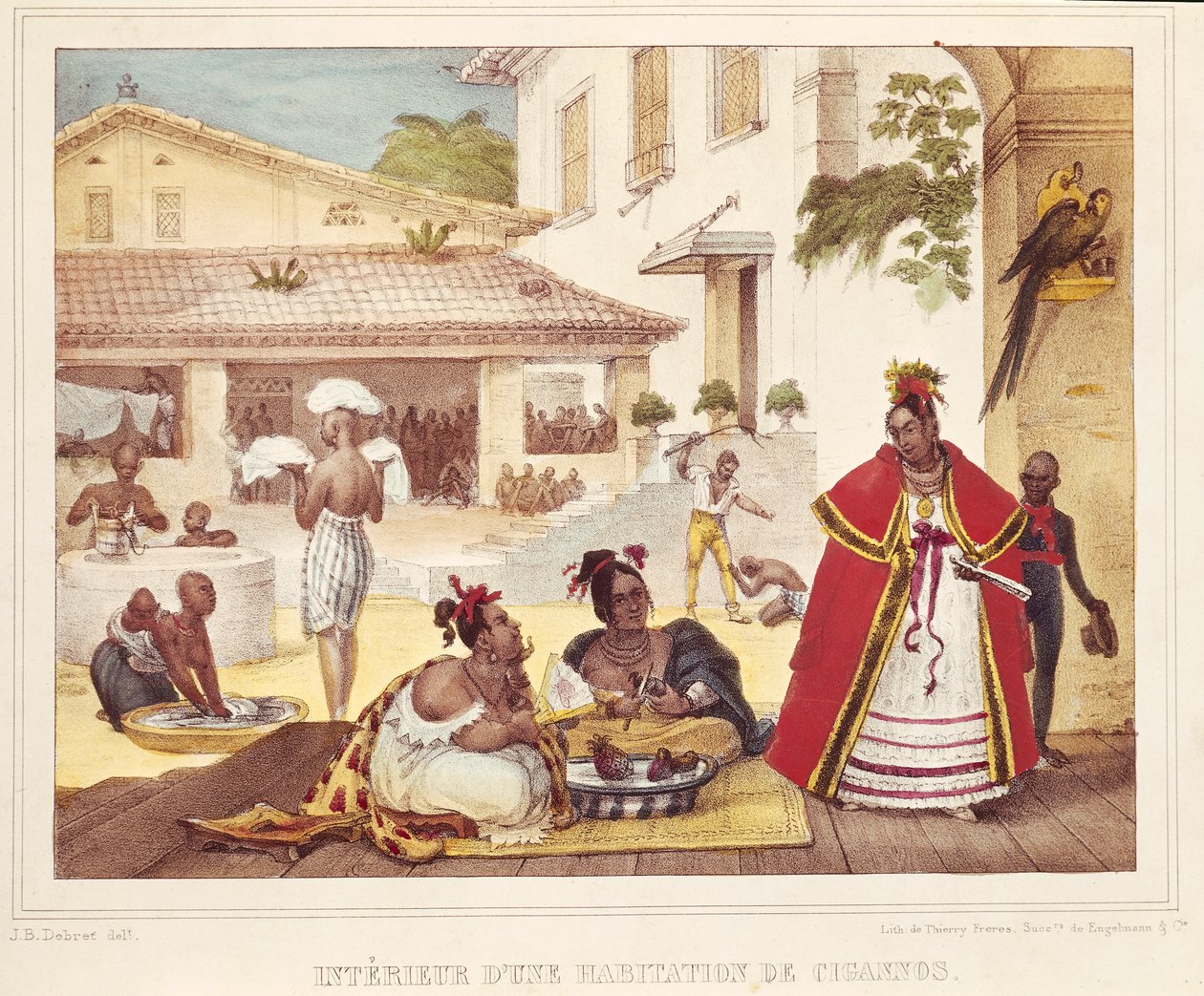 Innenraum eines Zigeunerhauses, Brasilien von Jean Baptiste Debret