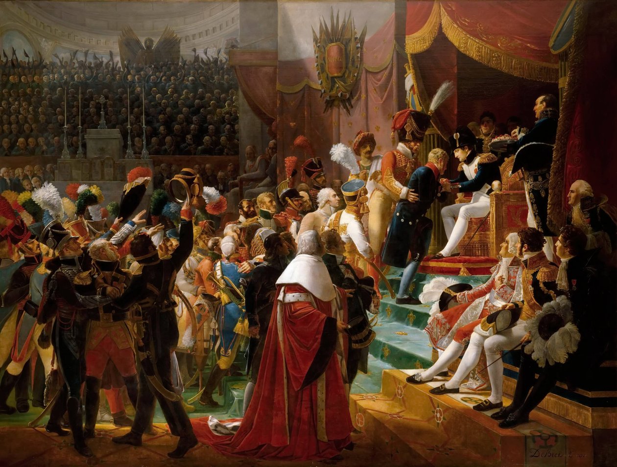 Erste Verleihung der Ehrenlegion in der Kirche der Invaliden, 14. Juli 1804 von Jean Baptiste Debret