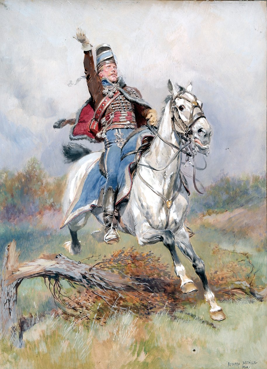 Ein französischer Kavallerist zu Pferd, 1900 von Jean Baptiste Edouard Detaille