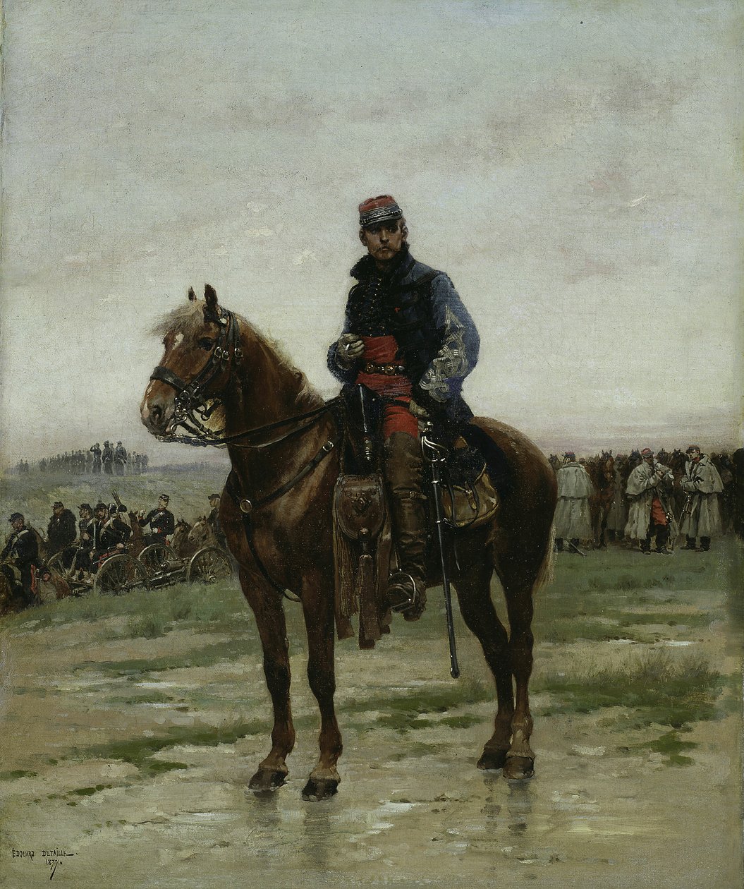 Ein berittener Offizier, 1877 von Jean Baptiste Edouard Detaille