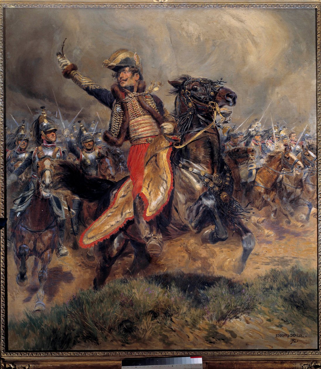 Napoleonische Kriege: Der letzte Posten von General Antoine Charles Graf von Lasalle, gefallen bei Wagram am 6. Juli von Jean Baptiste Edouard Detaille