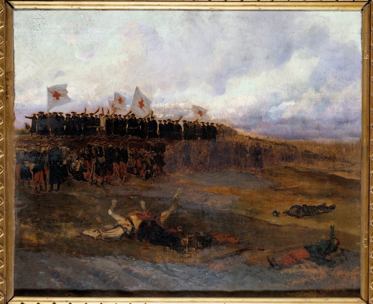 Belagerung von Paris 1870: „Die Brüder der Schulen der christlichen Lehre ziehen in die Schlacht“ von Jean Baptiste Edouard Detaille