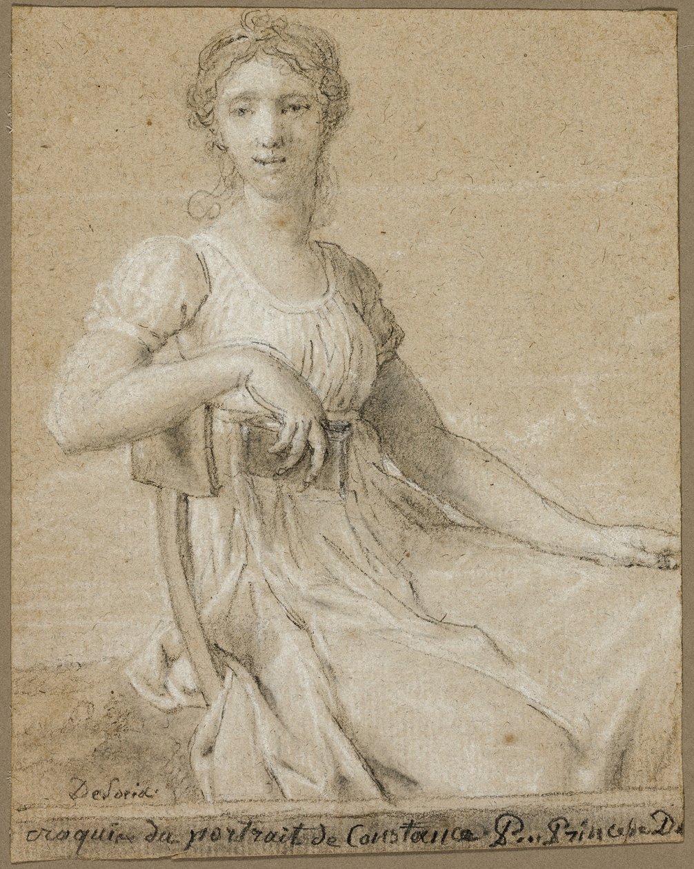 Skizze des Porträts von Constance Pipelet (recto); Kopf einer Frau (verso) von Jean Baptiste Francois Desoria