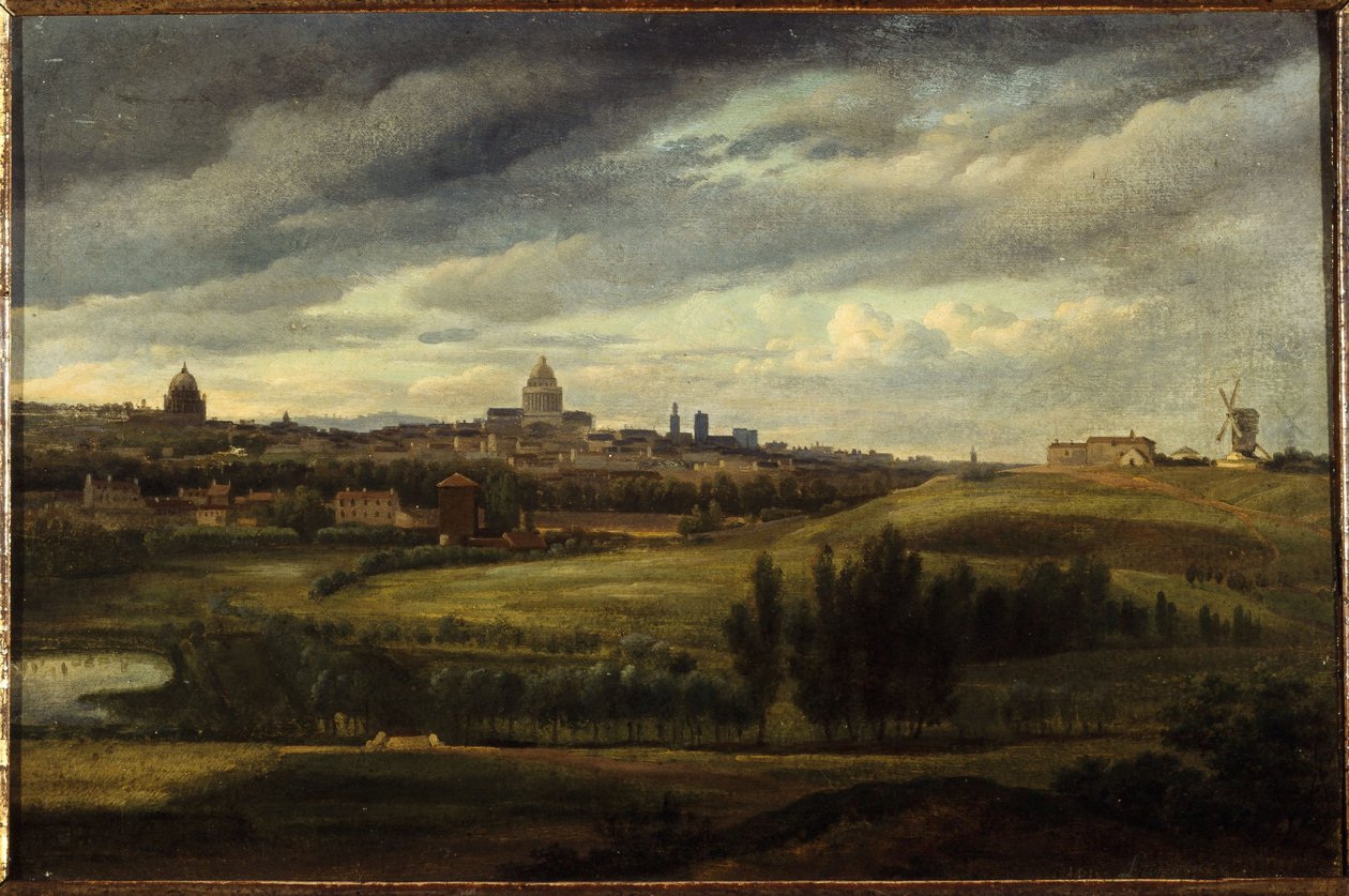 Blick auf Paris, von den Höhen von Gentilly, 1815 von Jean Baptiste Gabriel Langlace