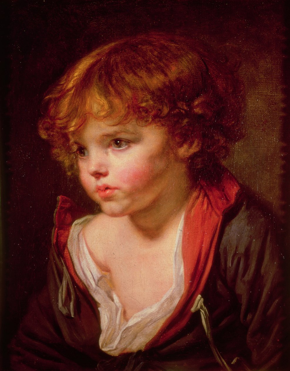 Ein blondhaariger Junge mit offenem Hemd von Jean-Baptiste Greuze