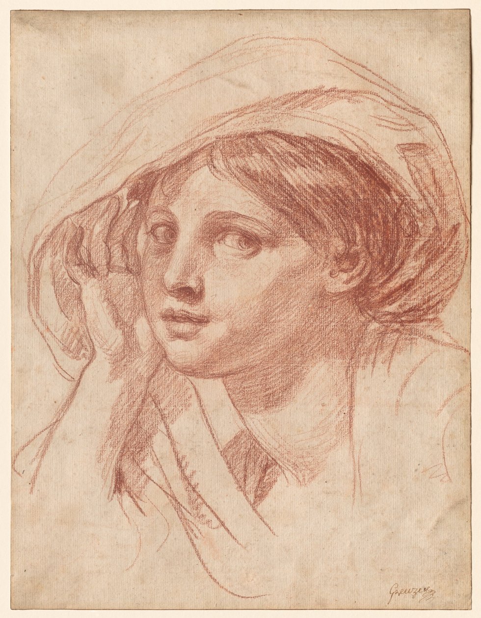 Kopf einer jungen Frau, um 1785 von Jean Baptiste Greuze