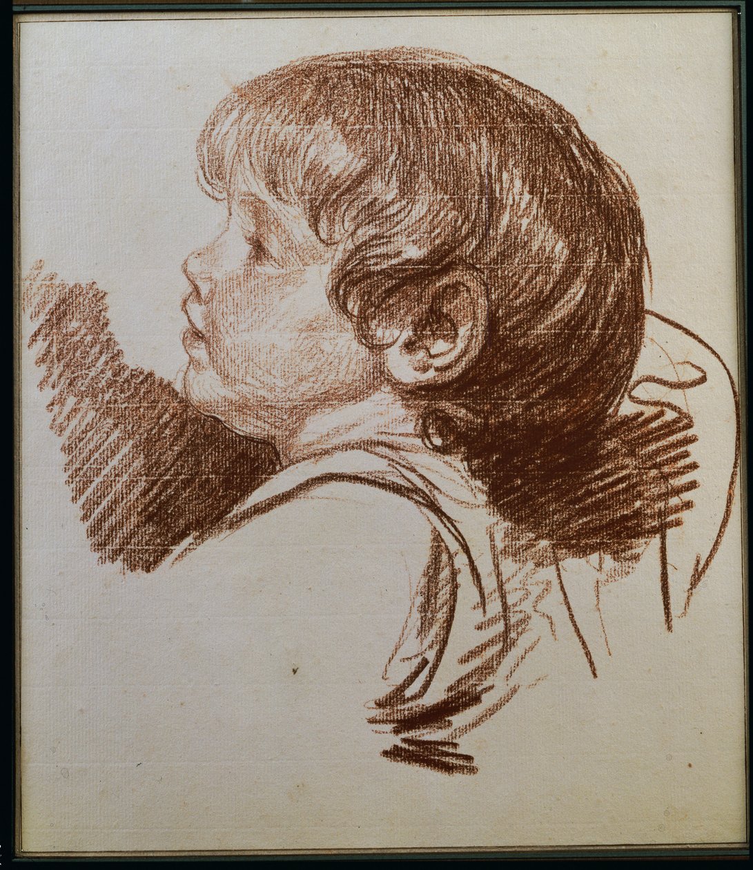 Kopf eines Jungen im Profil nach links von Jean Baptiste Greuze