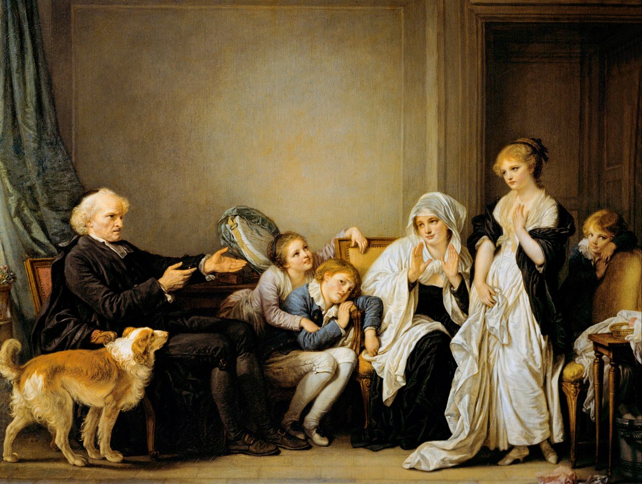 Die Witwe und ihr Beichtvater von Jean Baptiste Greuze