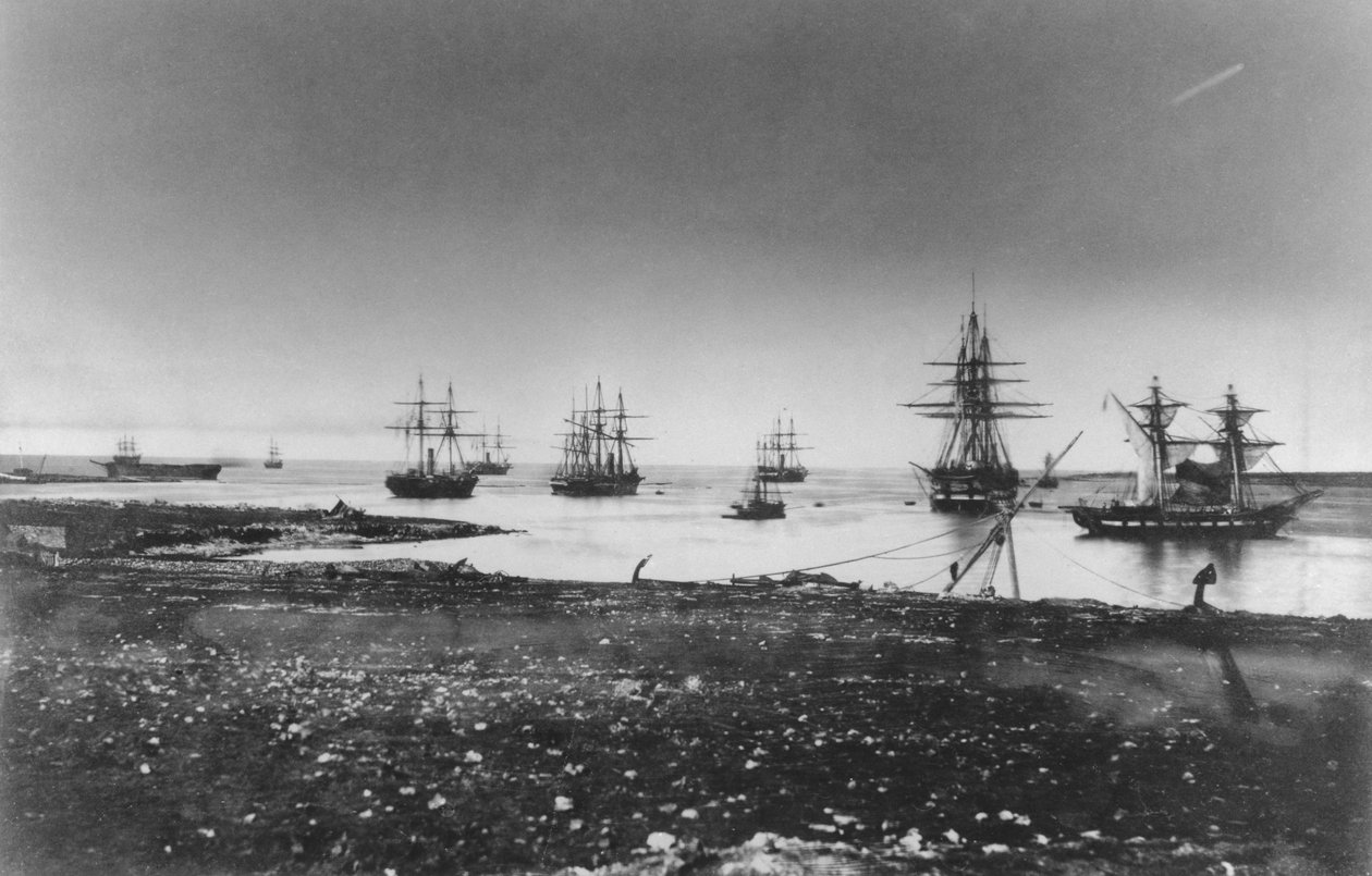 Krimkrieg, französisches Geschwader, Einfahrt in den Hafen, 1855 von Jean Baptiste Henri Durand Brager
