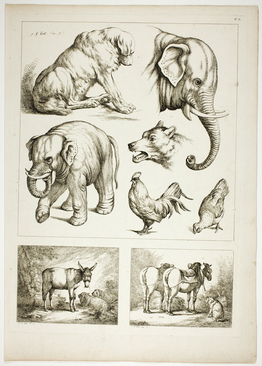 Tafel 32 von 38 aus Oeuvres de J. B. Huet von Jean Baptiste Huet