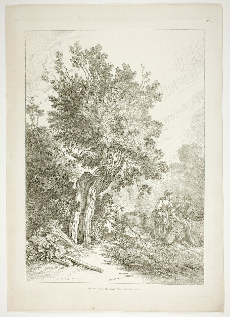 Tafel Fünf von 38 aus Oeuvres de J. B. Huet von Jean Baptiste Huet