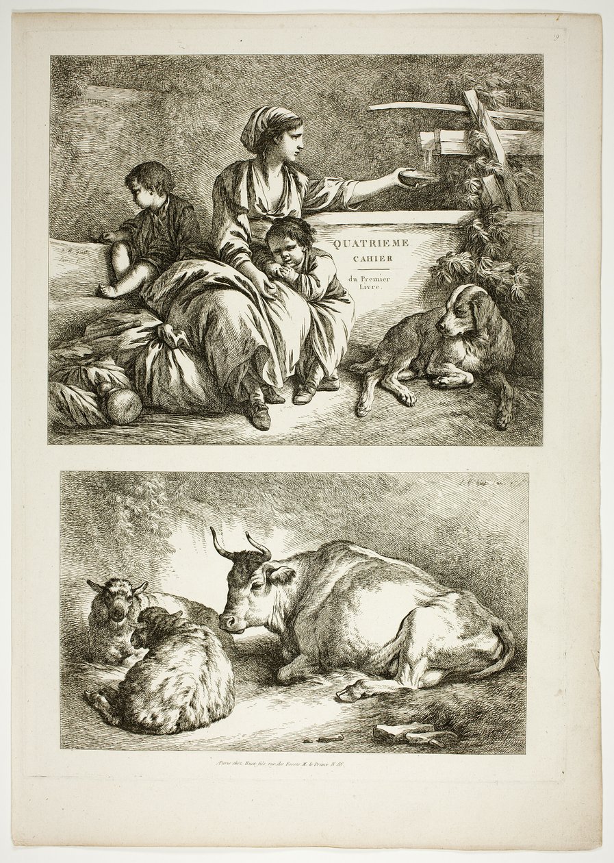 Tafel Neunzehn von 38 aus Oeuvres de J. B. Huet von Jean Baptiste Huet