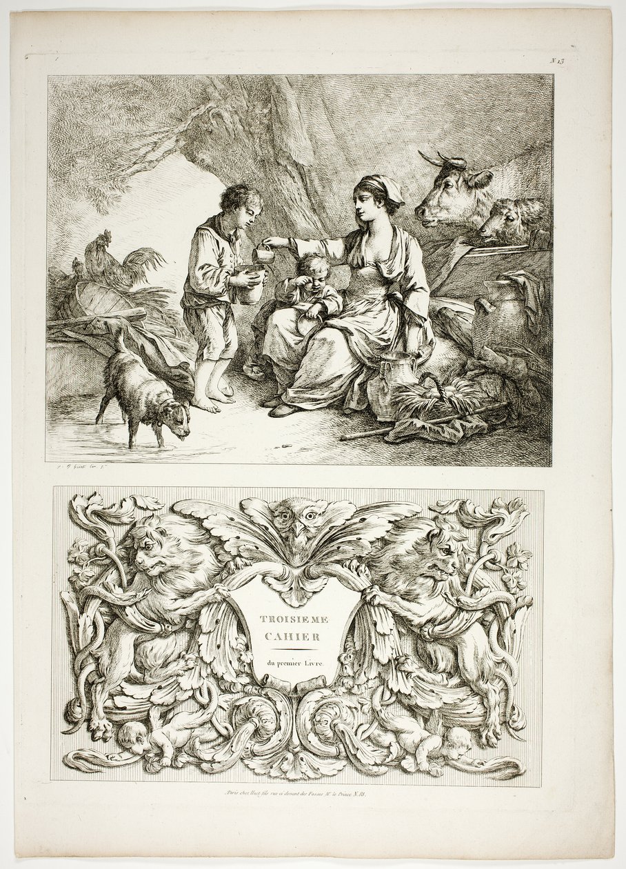 Tafel Dreizehn von 38 aus Oeuvres de J. B. Huet von Jean Baptiste Huet
