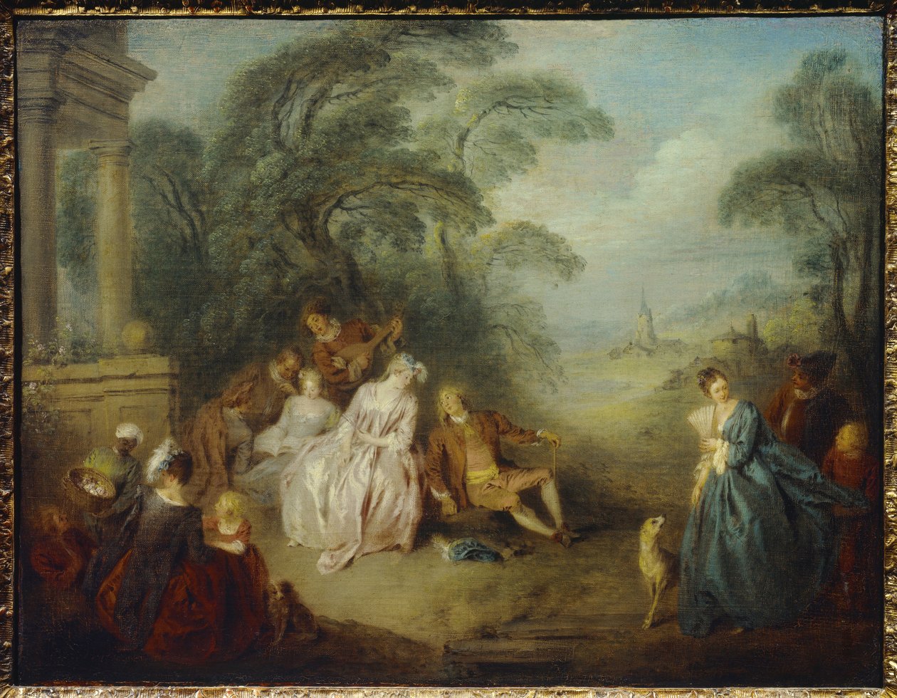 Versammlung in einem Park von Jean Baptiste Joseph Pater