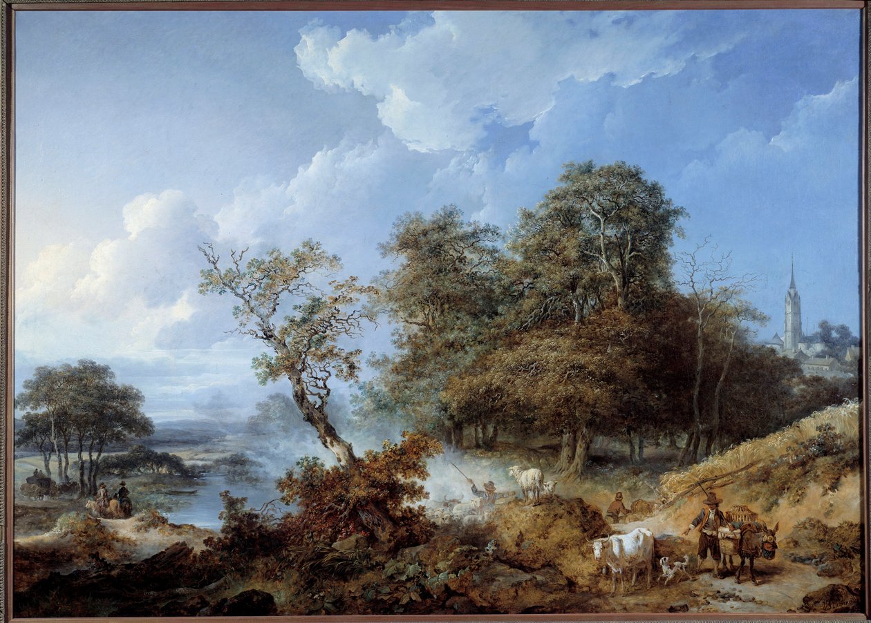 Belebte Landschaft von Jean Baptiste Leprince