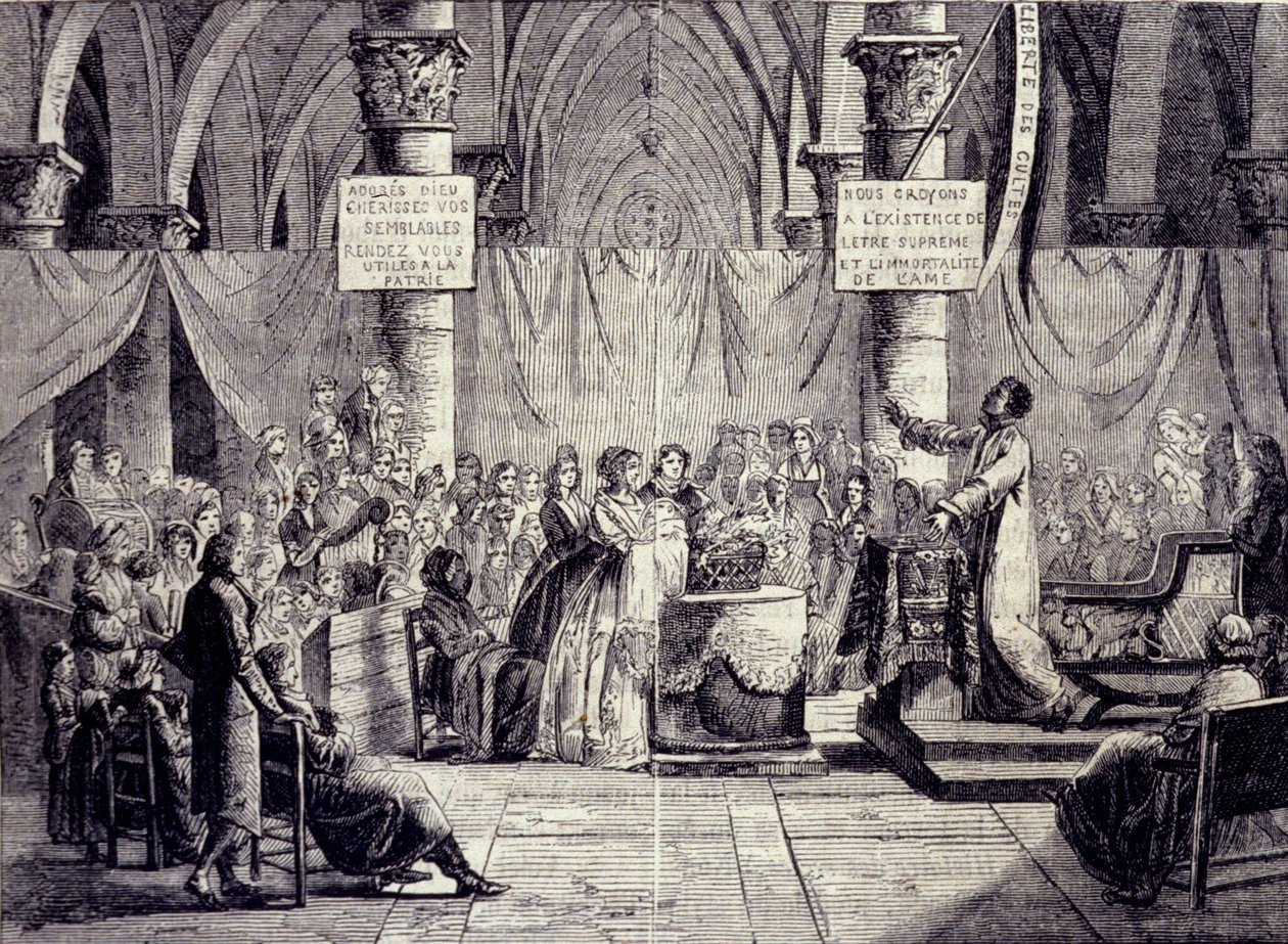 Taufe von Mitgliedern der Theophilanthropie-Sekte zwischen 1796 und 1800 von Jean Baptiste Mallet