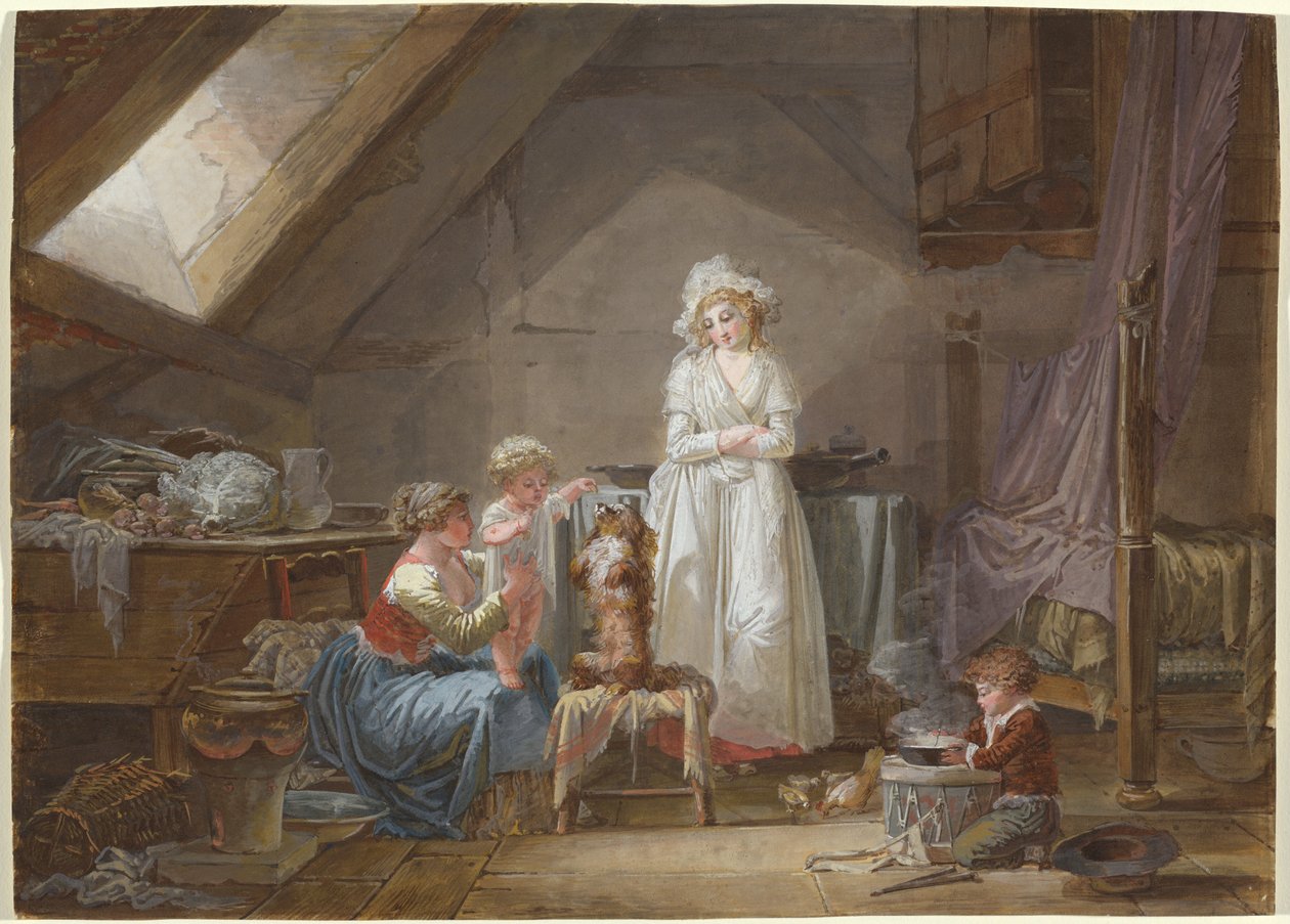 Junge französische Marquise im Exil in Lausanne von Jean Baptiste Mallet