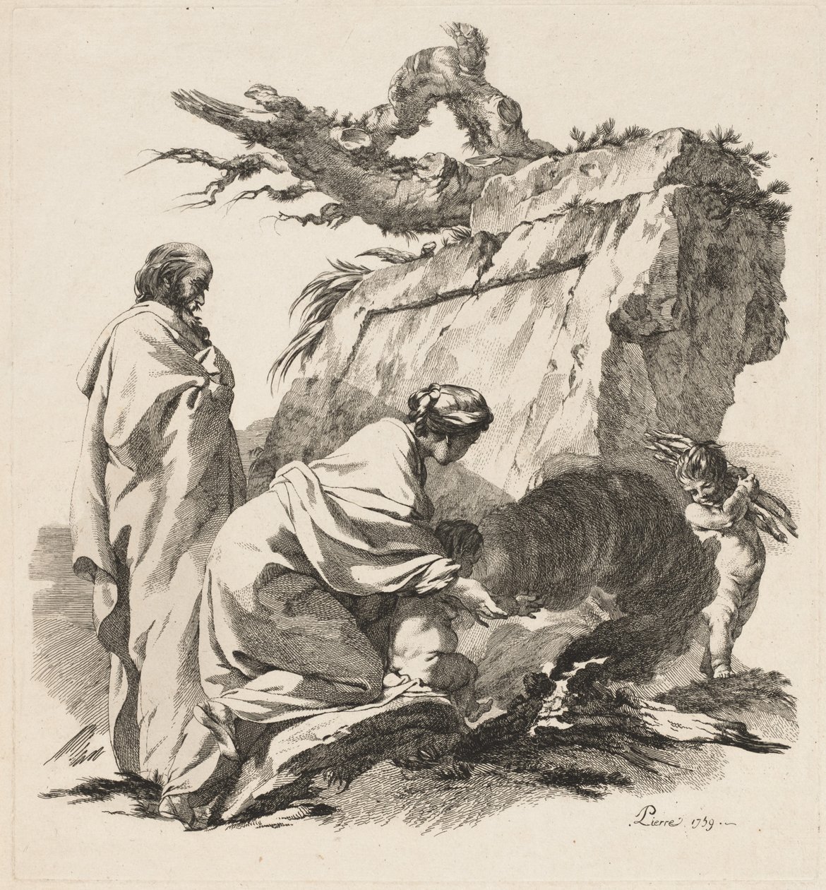 Ruhe auf der Flucht nach Ägypten von Jean Baptiste Marie Pierre