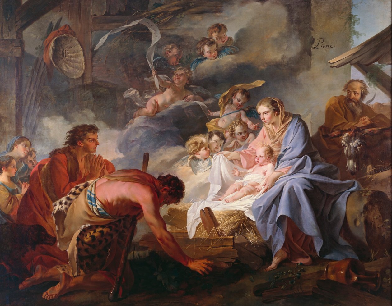 Die Anbetung der Hirten von Jean Baptiste Marie Pierre