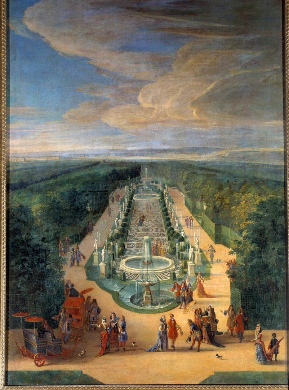 Ansicht des Hains der Galerie des Antiken in den Gärten von Versailles. Gemälde von Jean-Baptiste Martin (der Ältere) (1659-1735) um 1688 von Jean Baptiste Martin