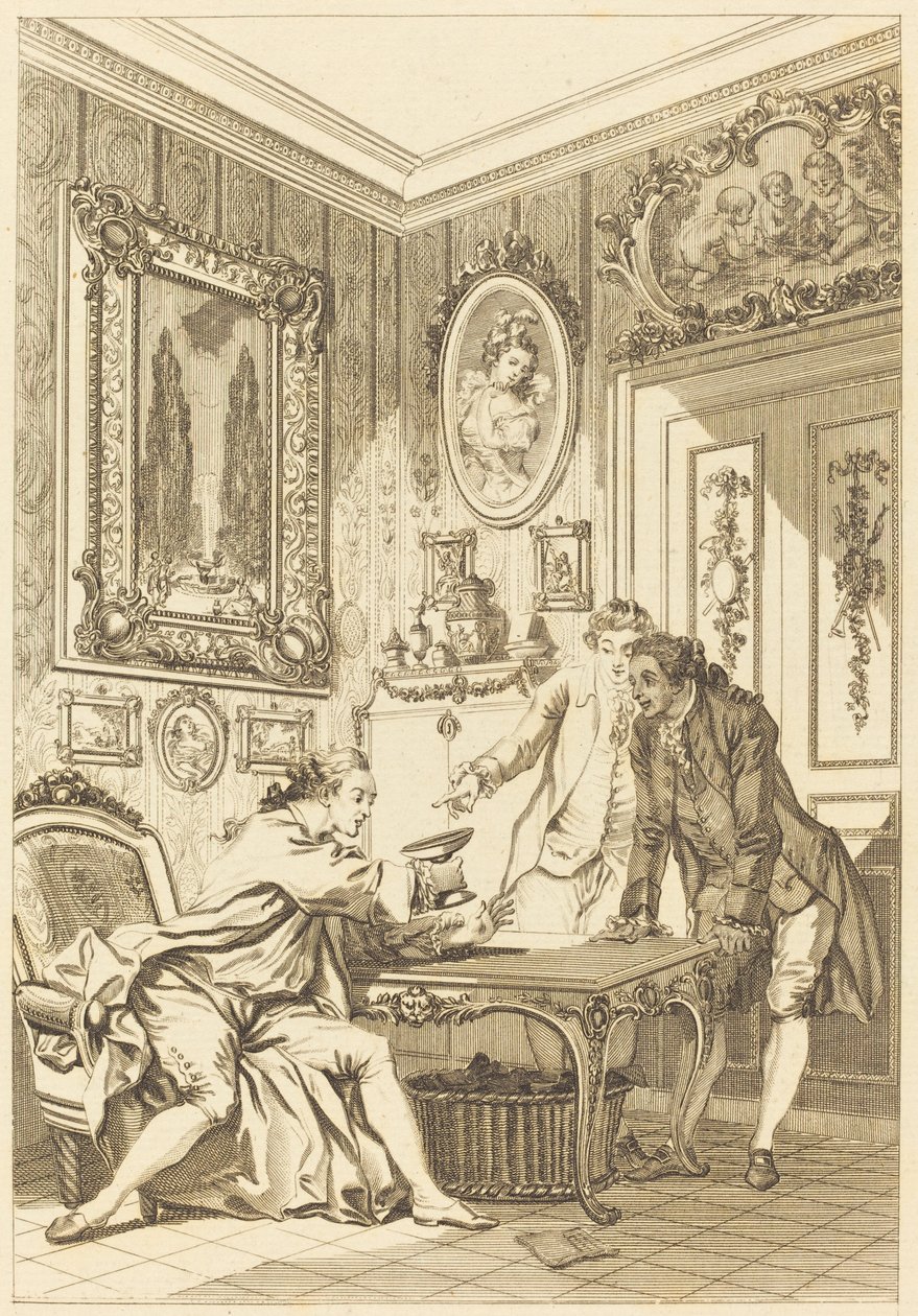 Der verzauberte Becher von Jean Baptiste Michel Dupreel after Jean Honoré Fragonard