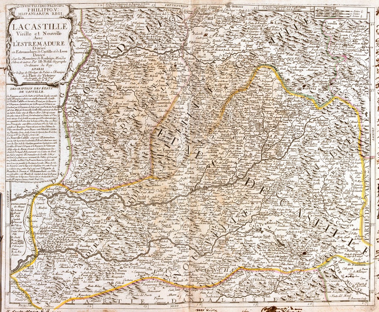 Karte von Kastilien (Spanien) von Jean Baptiste Nolin