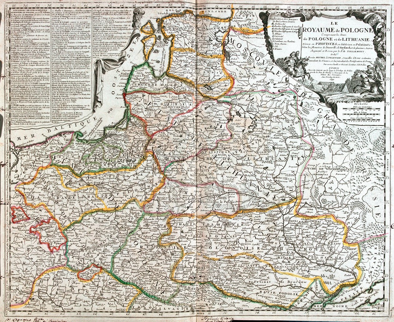 Karte von Polen und Litauen von Jean Baptiste Nolin