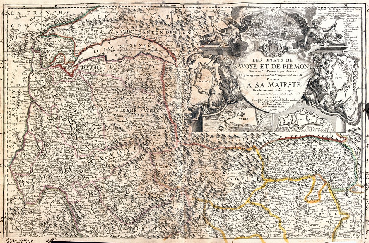 Karte von Savoyen und Piemont (Italien) von Jean Baptiste Nolin