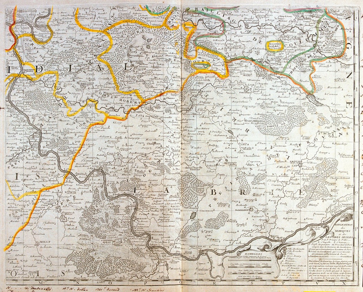 Karte des Ostens von Ile de France von Jean Baptiste Nolin