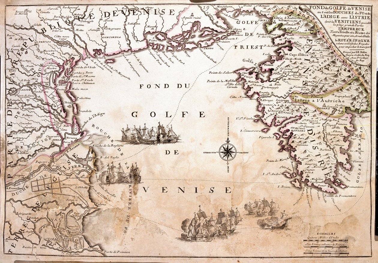 Karte des Golfs von Venedig, Adria von Jean Baptiste Nolin
