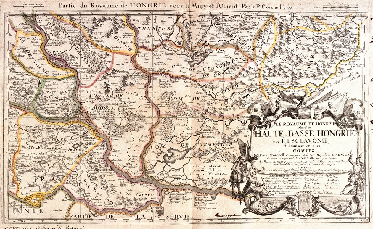 Karte des östlichen Teils des Königreichs Ungarn (Gravur) von Jean Baptiste Nolin